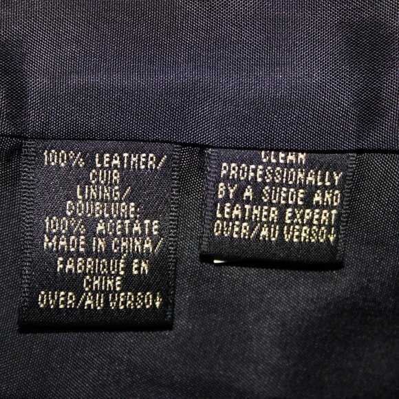 Dana Buchman Sz 12 Black Gold Stud Zipper 100% Leather Acetate Lined Jacket - Picture 9 of 16